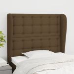 Tăblie de pat cu aripioare maro închis 83x23x118/128 cm textil GartenMobel Dekor