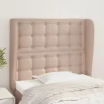 Tăblie pat cu aripioare cappuccino 83x23x118/128 cm piele eco GartenMobel Dekor
