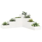 Jardinieră grădină 4 niveluri, alb 80,5x79x36 cm lemn masiv pin GartenMobel Dekor