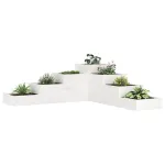 Jardinieră grădină cu 4 niveluri, alb, 106x104,5x36 cm lemn pin GartenMobel Dekor