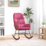 Scaun balansoar, roșu vin, catifea GartenMobel Dekor