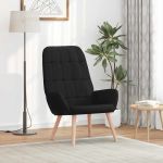 Scaun de relaxare, negru, material textil GartenMobel Dekor