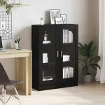 Dulap cu cărți stejar negru 82,5x30,5x115 cm lemn prelucrat GartenMobel Dekor