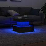 Masuta de cafea cu lumini LED Stejar negru 50x50x40 cm GartenMobel Dekor