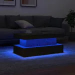 Masuta de cafea cu lumini LED Stejar negru 90x50x40 cm GartenMobel Dekor