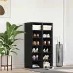 Suport pentru pantofi Stejar negru 54x34x100,5cm Lemn prelucrat GartenMobel Dekor