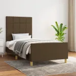 Cadru de pat fără saltea, maro închis, 80x200 cm, textil GartenMobel Dekor