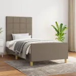 Cadru de pat fără saltea Taupe 80x200 cm țesătură GartenMobel Dekor