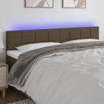 Tăblie de pat cu LED, gri taupe, 160x5x78/88 cm, textil GartenMobel Dekor