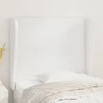 Tăblie de pat cu aripioare, alb, 83x23x118/128 cm, piele eco GartenMobel Dekor