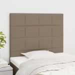 Tăblii de pat, 2 buc, gri taupe, 80x5x78/88 cm, textil GartenMobel Dekor