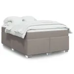 Pat box spring cu saltea, gri taupe, 140x200 cm, textil GartenMobel Dekor