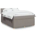 Pat box spring cu saltea, gri taupe, 140x200 cm, textil GartenMobel Dekor