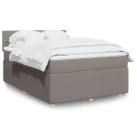 Pat box spring cu saltea, gri taupe, 140x200 cm, textil GartenMobel Dekor