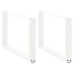 Picioare măsuță cafea în formă de U 2 buc alb 70x(42-43)cm oțel GartenMobel Dekor