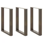 Picioare pentru măsuță cafea în formă U 3 buc Oțel natural Oțel GartenMobel Dekor