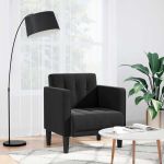 Canapea Scaun cu cotiere, negru, 53 cm, catifea GartenMobel Dekor