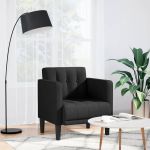 Canapea Scaun cu cotiere, negru, 53 cm, textil GartenMobel Dekor