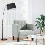 Canapea scaun cu cotiere, gri deschis, 53 cm, catifea GartenMobel Dekor