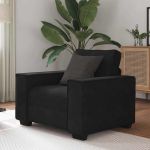 Canapea scaun negru 59 cm catifea GartenMobel Dekor