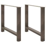 Picioare măsuță de cafea Oțel natural 2 buc 100x(72-73) cm Oțel GartenMobel Dekor