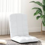 Scaun pliabil de podea, alb, 71x51x62 cm, textil GartenMobel Dekor