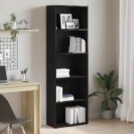 Bibliotecă Stejar negru 60x30x189 cm Lemn prelucrat GartenMobel Dekor