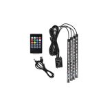 Kit interior LED 12 SMD RGB cu telecomanda si aplicatie BTT  22cm Cod: JS01-5V Automotive TrustedCars