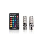 Bec T10 RGB cu telecomanda frecventa IR – T10, 6 LED SMD 5050 RGB 12V Cod: HH027 Automotive TrustedCars