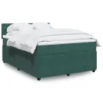 Pat box spring cu saltea, verde închis, 160x200 cm, catifea GartenMobel Dekor