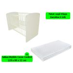 Patut Klups Karolina II Alb + Saltea Confort II 12 GreatGoods Plaything