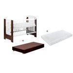 Patut cu sertar KLUPs Little Giraffe Wenge + Saltea 12 Mykids Confort II GreatGoods Plaything