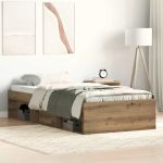 Cadru de pat fără saltea Stejar Artisan 75x190cm Lemn prelucrat GartenMobel Dekor