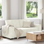Canapea cu 2 locuri, crem, 140 cm, catifea GartenMobel Dekor