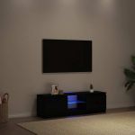 Dulap TV cu LED stejar negru 120x30x36cm lemn prelucrat GartenMobel Dekor