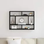 Raft de perete, stejar negru, 75x16x55 cm, lemn prelucrat GartenMobel Dekor