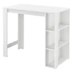 Masa tip Bar Danderyd din PAL Melaminat cu 3 Rafturi, Culoare Alb, Dimensiuni 120x60x105,5 cm