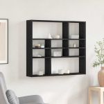 Raft de perete, stejar negru, 90x16x78 cm, lemn prelucrat GartenMobel Dekor