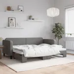 Pat de zi cu extensie, gri închis, 80x200 cm, textil GartenMobel Dekor