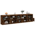 Dulap cu lumini LED, stejar fumuriu, 283x37x67 cm GartenMobel Dekor