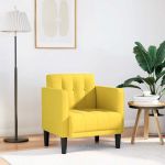 Canapea scaun cu cotiere, galben deschis, 53 cm, textil GartenMobel Dekor