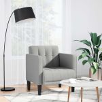 Canapea scaun cu cotiere, gri nor, 53 cm, textil GartenMobel Dekor