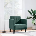 Canapea scaun cu cotiere, verde închis, 53 cm, catifea GartenMobel Dekor