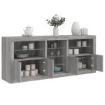 Servantă cu lumini LED, gri sonoma, 181,5x37x67 cm GartenMobel Dekor