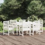 Set cu masă de grădină, 7 piese, alb, lemn masiv de pin GartenMobel Dekor