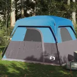 Cabină cort de camping, 4 persoane, albastru, impermeabil GartenMobel Dekor