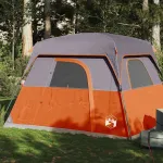 Cabină cort de camping, 4 persoane, portocaliu, impermeabil GartenMobel Dekor