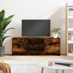 Comodă TV, stejar afumat, 102x30x37,5 cm, lemn prelucrat GartenMobel Dekor