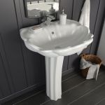 Lavoar cu piedestal, alb, 580 x 510 x 200 mm, ceramică GartenMobel Dekor