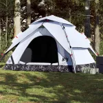 Cort de camping 5 persoane, alb opac, setare rapidă, țesătură GartenMobel Dekor